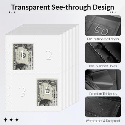 100 Envelopes Money Saving Challenge, Savings Challenges Book with Envelopes, Flexible Saving $5050, 2600, 300, Savings Binder with 100 Pocket Pre-Number & Reusable Laminated Tracker