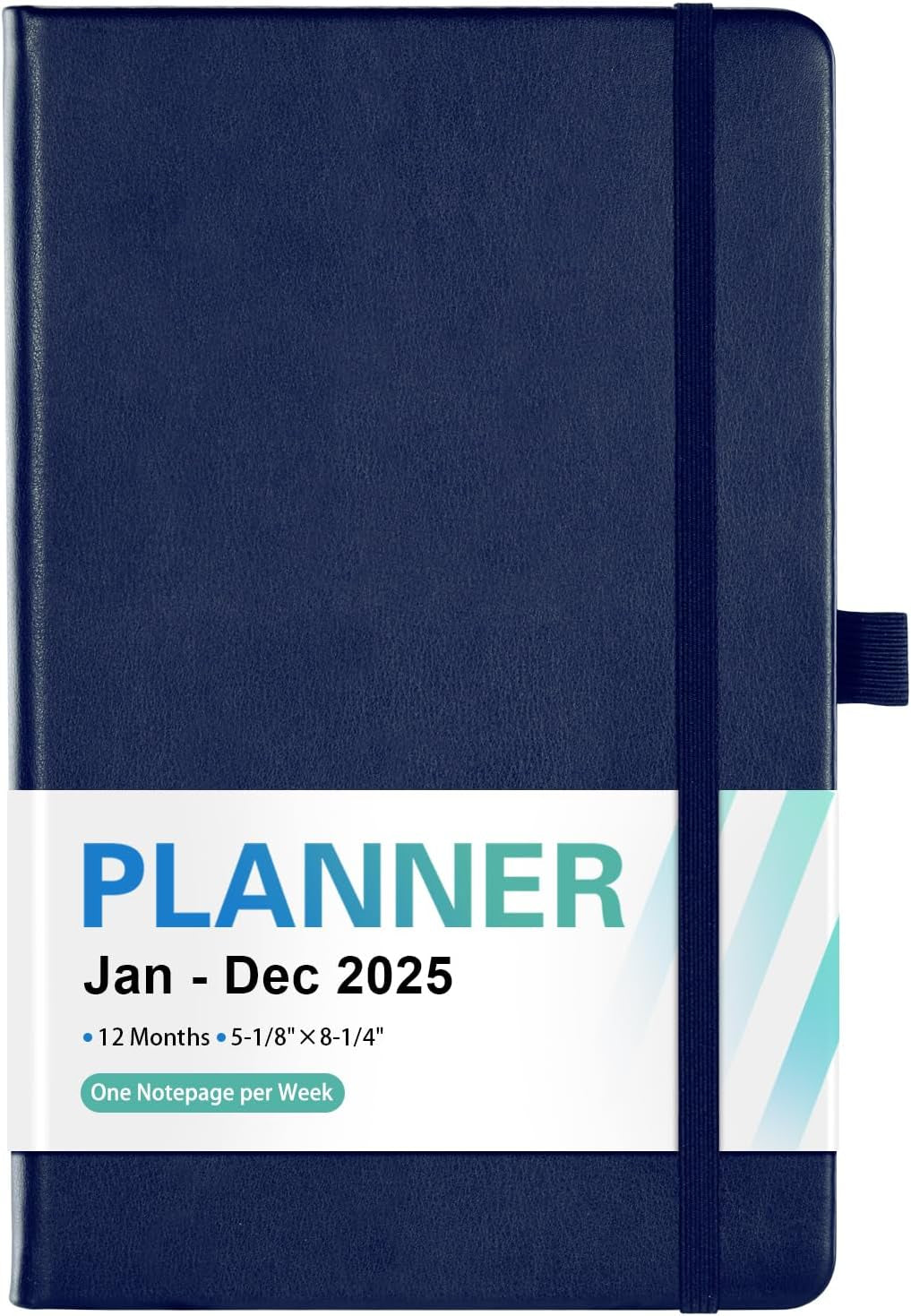 2025 Planner - Weekly & Monthly Planner 2025, Jan. 2025 - Dec. 2025, 5.12"X 8.25", Faux Leather Cover, Pen Loop, Elastic Band, Inner Pocket, Bookmarks, Note Pages, Perfect Organizer