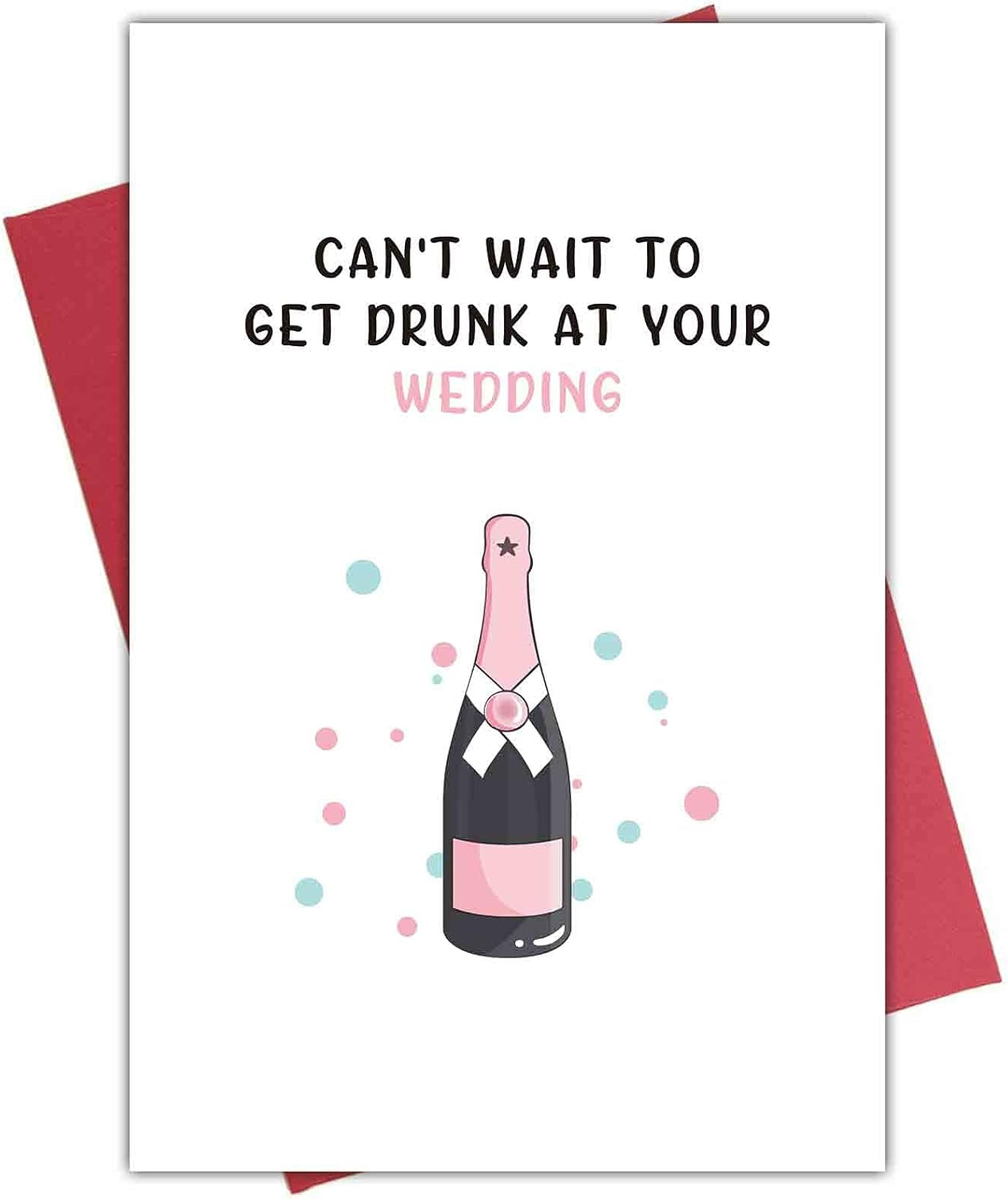 Funny Engagement Card for Friend, Marriage Card, Cute Engaged Card