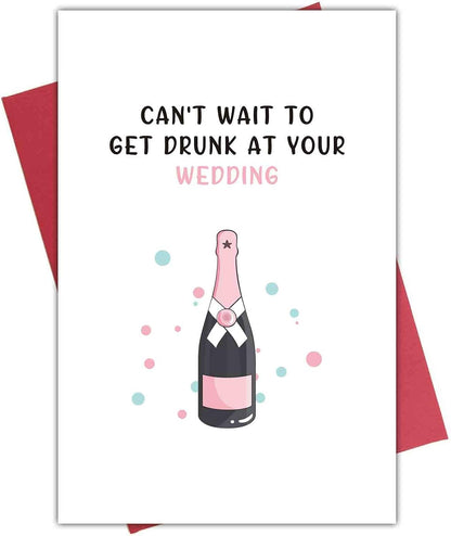 Funny Engagement Card for Friend, Marriage Card, Cute Engaged Card